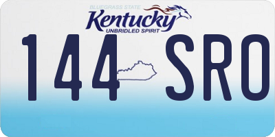 KY license plate 144SRO