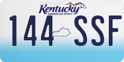 KY license plate 144SSF