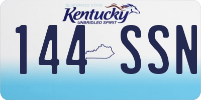 KY license plate 144SSN