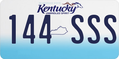 KY license plate 144SSS