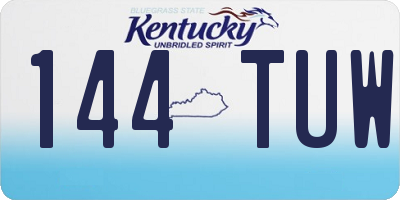 KY license plate 144TUW