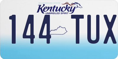 KY license plate 144TUX