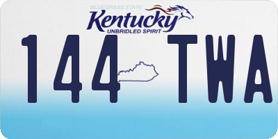 KY license plate 144TWA