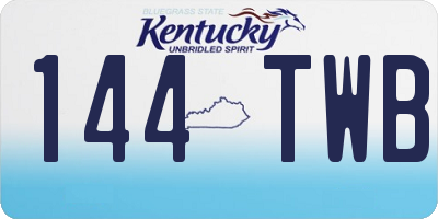 KY license plate 144TWB