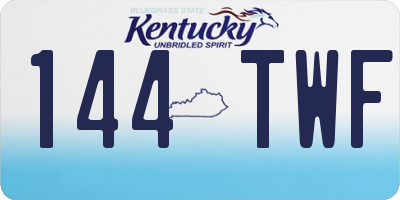 KY license plate 144TWF