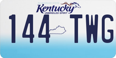 KY license plate 144TWG