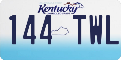 KY license plate 144TWL