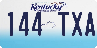 KY license plate 144TXA