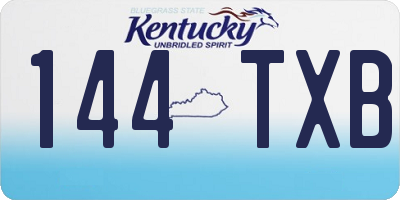 KY license plate 144TXB