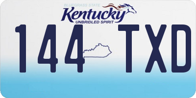 KY license plate 144TXD