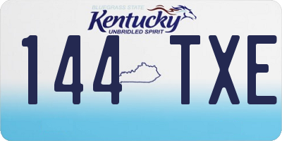 KY license plate 144TXE