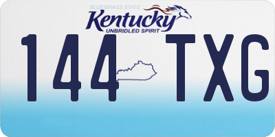 KY license plate 144TXG