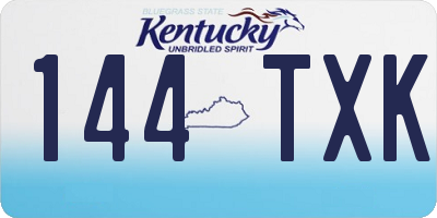 KY license plate 144TXK