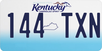 KY license plate 144TXN