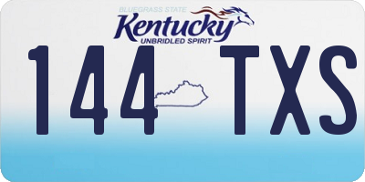 KY license plate 144TXS
