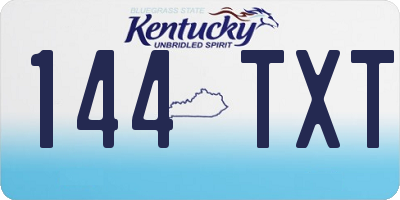 KY license plate 144TXT