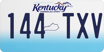 KY license plate 144TXV