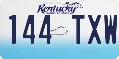 KY license plate 144TXW