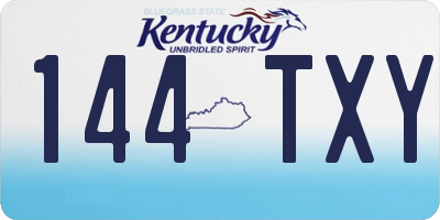 KY license plate 144TXY