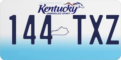 KY license plate 144TXZ