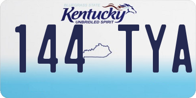 KY license plate 144TYA