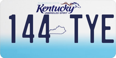 KY license plate 144TYE