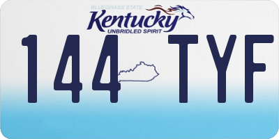 KY license plate 144TYF