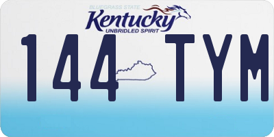 KY license plate 144TYM