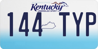 KY license plate 144TYP