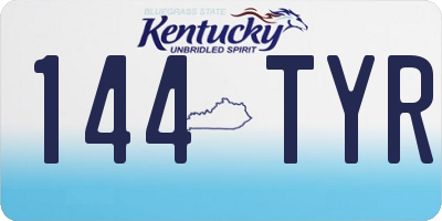 KY license plate 144TYR