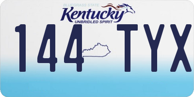 KY license plate 144TYX