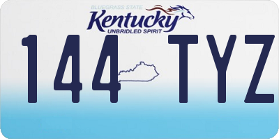 KY license plate 144TYZ