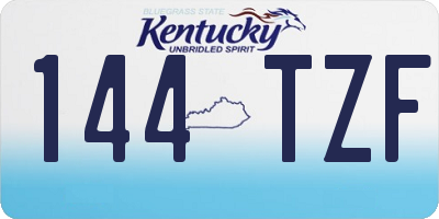 KY license plate 144TZF