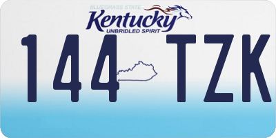 KY license plate 144TZK