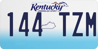 KY license plate 144TZM