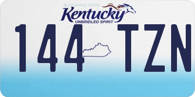 KY license plate 144TZN
