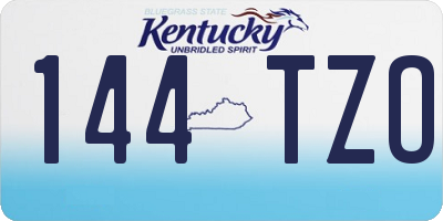 KY license plate 144TZO