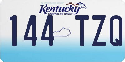 KY license plate 144TZQ