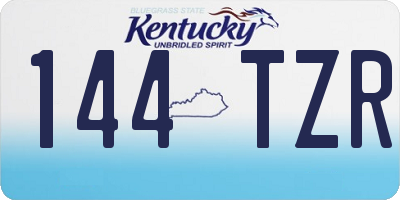 KY license plate 144TZR