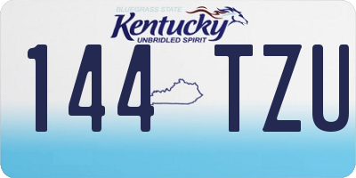 KY license plate 144TZU