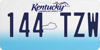 KY license plate 144TZW