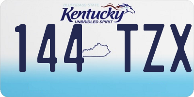 KY license plate 144TZX