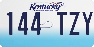KY license plate 144TZY