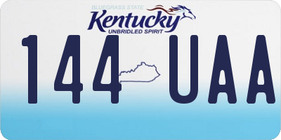 KY license plate 144UAA