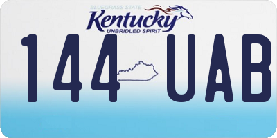 KY license plate 144UAB