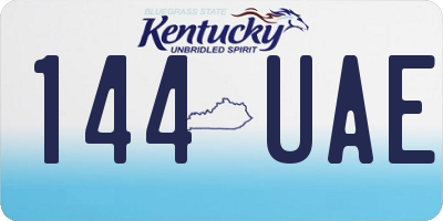 KY license plate 144UAE
