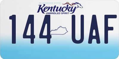 KY license plate 144UAF