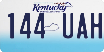 KY license plate 144UAH