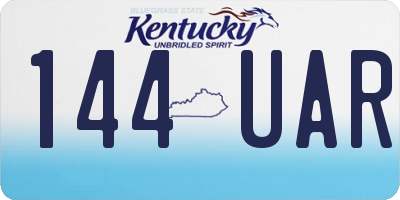 KY license plate 144UAR