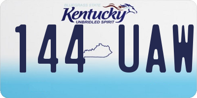KY license plate 144UAW